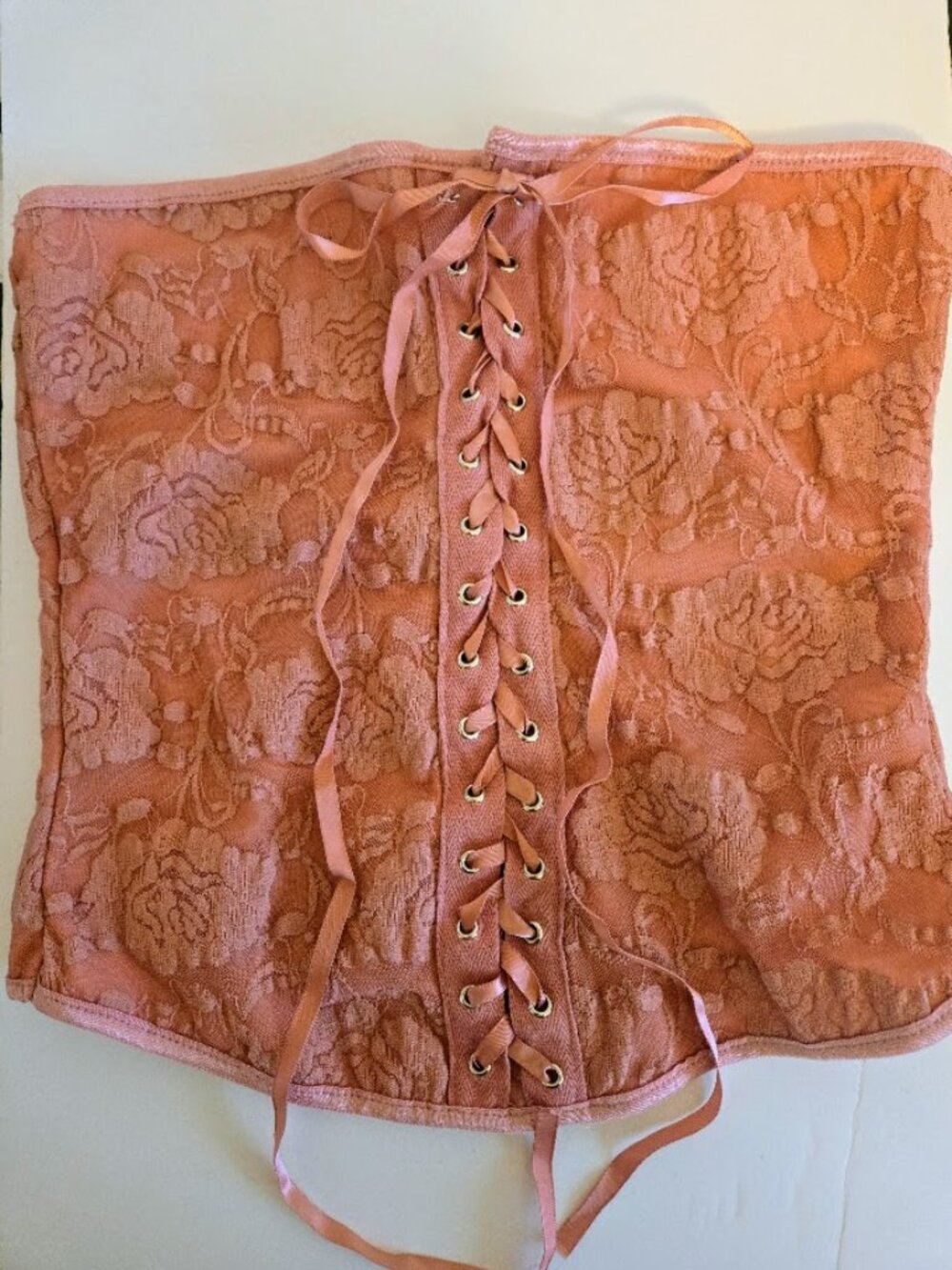 Pink‎ lacy corset top Size M